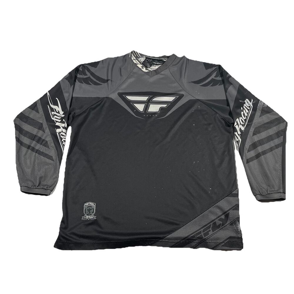 Fly Racing Patrol Jersey Mens XL Black Gray Motocross BMX MTB Riding